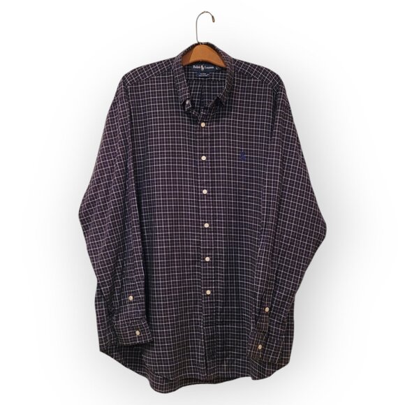 Polo Ralph Lauren Other - Vintage Polo Ralph Lauren Blue Gingham Button Down, Blake 100% Cotton Hong Kong